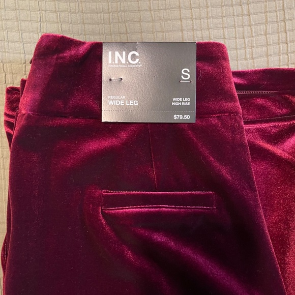 INC Wide Leg Pants in Red Velvet - Size Small - Picture 2 of 3